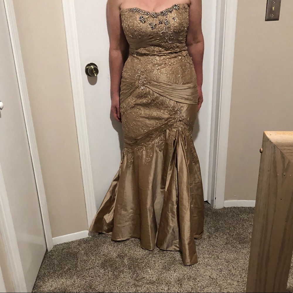 Lovely gold with stones dress / gown